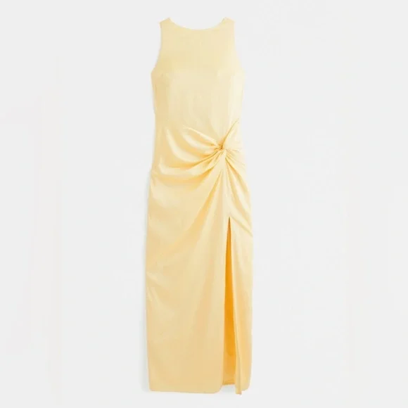 Abercrombie & Fitch Draped Skirt Maxi Dress, Yellow, XS Petite - Picture 1 of 2